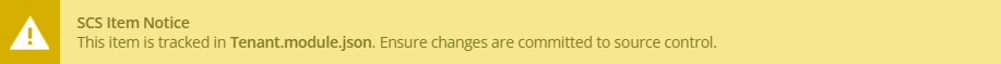 A custom yellow banner for serialised items in Sitecore's Content Editor.
